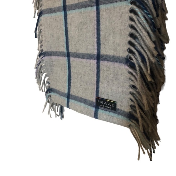 Fraas Feel Cashmink Fringed Infinity Scarf Light Grey Plaid - Picture 5 of 6